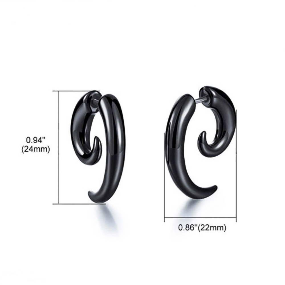 Any 2/$20! Black Swirl Faux Gauge Earrings - Picture 8 of 10